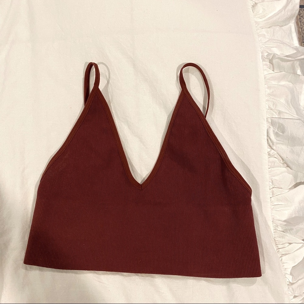 Rust/Maroon Ribbed Bralette NWT